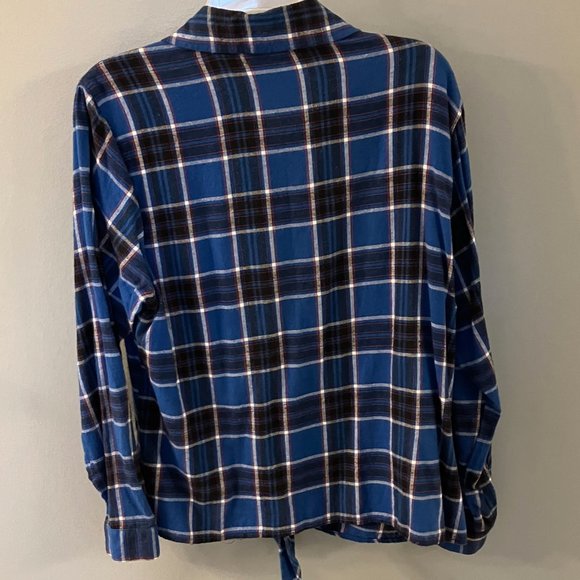 Womens Bongo Flannel Shirt - Blue Plaid - Size 1X - Picture 7 of 7
